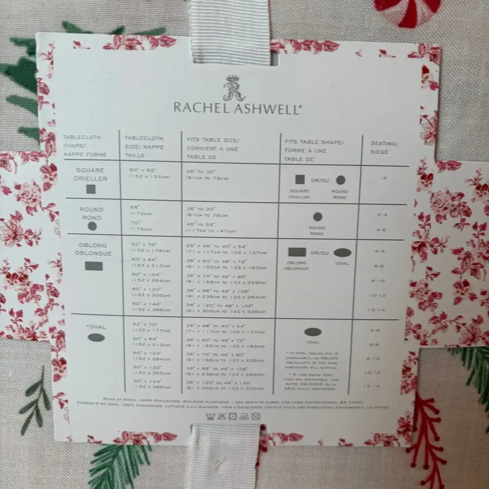 Rachel Ashwell Nutcracker Ballet Tablecloth 60x120 Festive Christmas Decor NEW